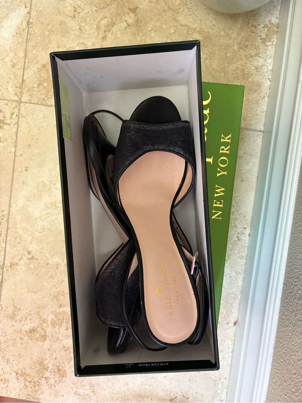Kate Spade Sparkling Black Strappy Heels